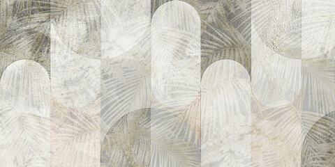 Digital tiles design.3D render Colorful ceramic wall tiles decoration. Abstract damask patchwork...