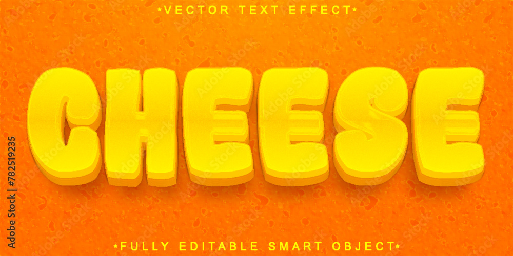 Poster cheese vector fully editable smart object text effect