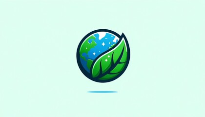Earth in the shape of a leaf, depicting the concept of a green planet and environmental harmony.