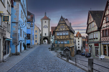 Rothenburg ob der Tauber, Germany at sunrise