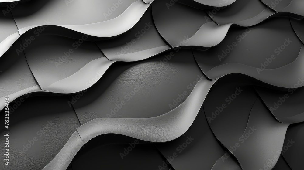 Leinwandbilder elegant 3d background with monochrome waves creating a sense of fluid motion and softness