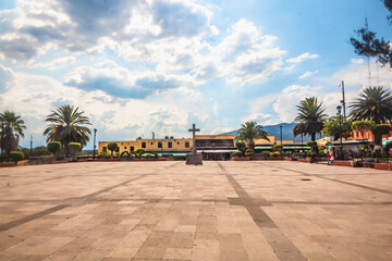 Plaza de la Cruz in Tepotzotlan State of Mexico