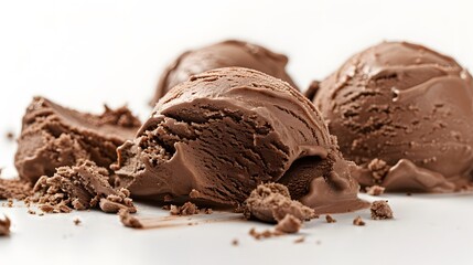 Close-up of chocolate ice cream against white background,Moldova