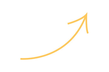 yellow curve arrow graph moving up direction