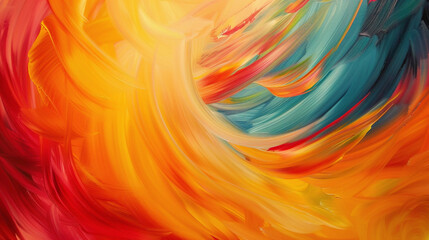 Bright and bold colors swirl and dance in the background, creating a sense of movement and energy.