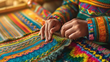 Fototapeta na wymiar Intricate Indigenous Textile Weaving