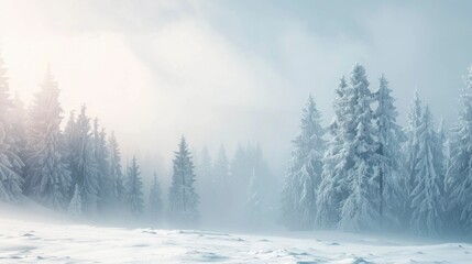Fototapeta na wymiar SNOW COVERED FOREST in winter in high resolution
