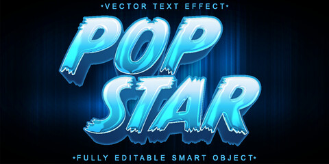 Blue Pop Star Vector Fully Editable Smart Object Text Effect