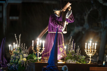 Traditional Spanish Holy Week procession. High quality 4k footage