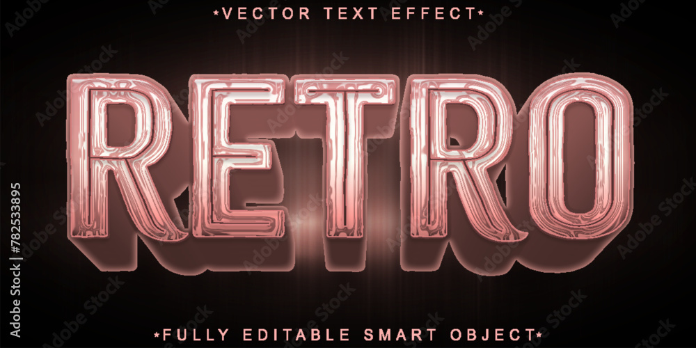 Poster shiny retro vector fully editable smart object text effect
