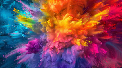 Colors explode with intensity, forming a dynamic and vivid background. - obrazy, fototapety, plakaty