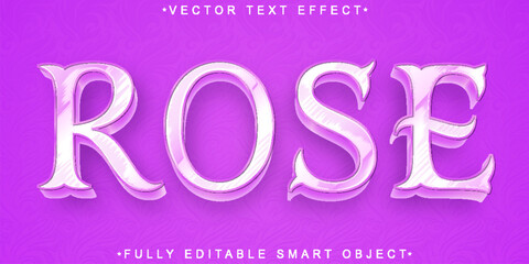 Pink Elegant Shiny Rose Vector Fully Editable Smart Object Text Effect