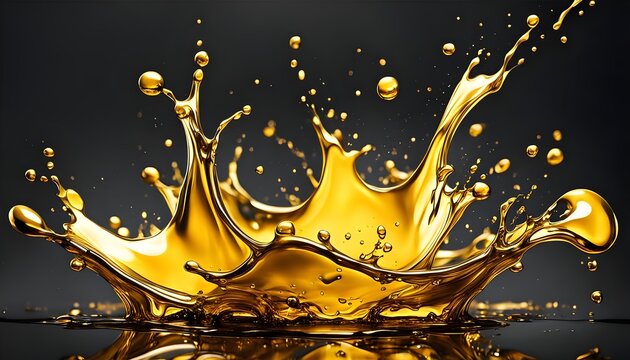 Golden oil splash cut out, stock photos