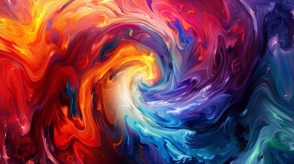 Colors swirl and merge, forming a dynamic and vivid background that commands attention. - obrazy, fototapety, plakaty