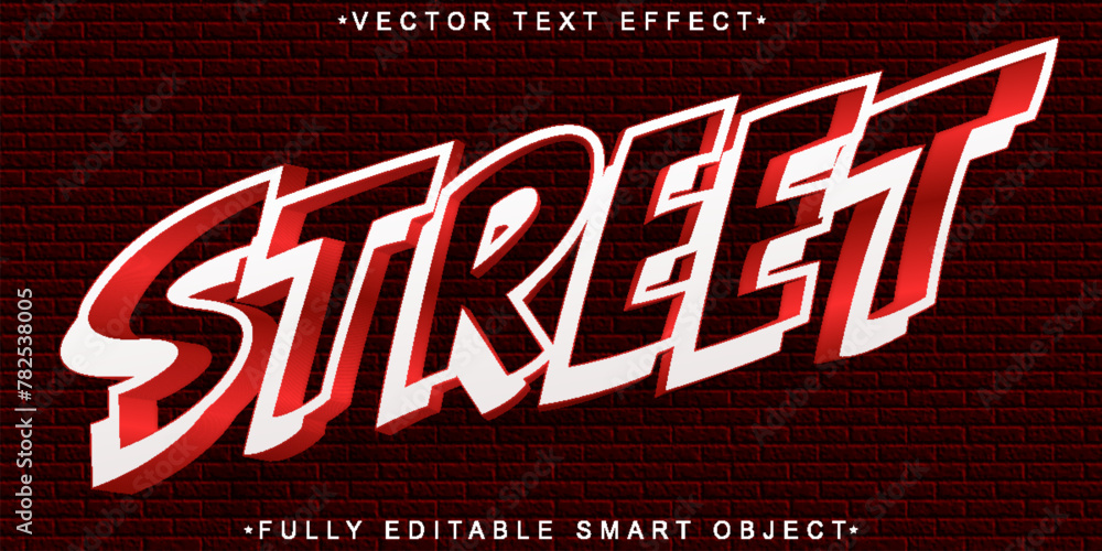 Aufkleber graffiti red street vector fully editable smart object text effect
