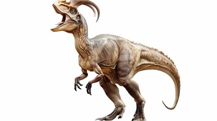 Impressively detailed and life-like illustration of a roaring Theropod dinosaur exhibiting strength and aggression