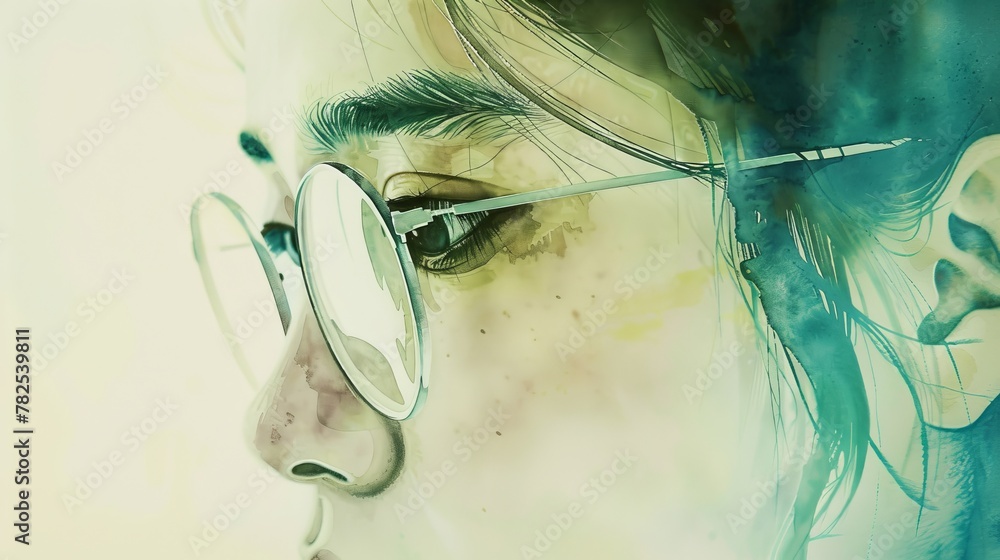 Poster a subtle yet striking green and blue gradient forms a smooth watercolor texture in this artwork