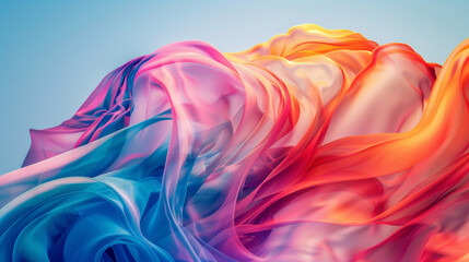 Dynamic motions of vibrant colors blend seamlessly, resulting in a visually striking gradient wave.
