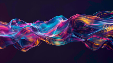 Dynamic motions of vibrant colors blend fluidly, resulting in a visually striking gradient wave. - obrazy, fototapety, plakaty