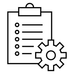Checklist with gear vector icon
