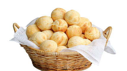 Basket of Traditional Brazilian Cheese Bread Rolls