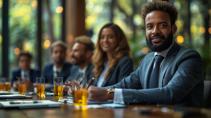 Obraz premium businessman sitting in cafe