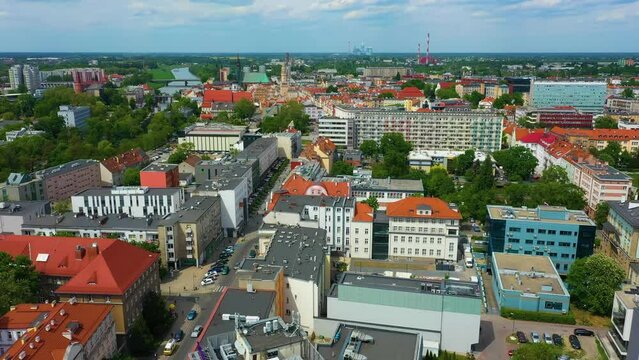 Panorama Krakowska Street Opole Aerial View Poland
