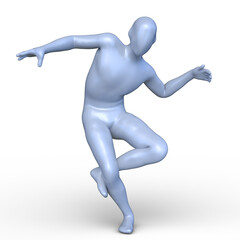 ポーズをとる男性　3DCGレンダリング