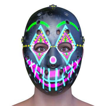 ホッケーマスクの男性　3DCGレンダリング