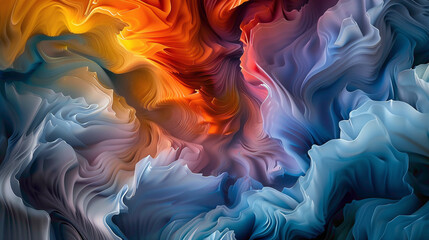 Dynamic waves of color flow fluidly, converging to produce an eye-catching gradient effect. - obrazy, fototapety, plakaty