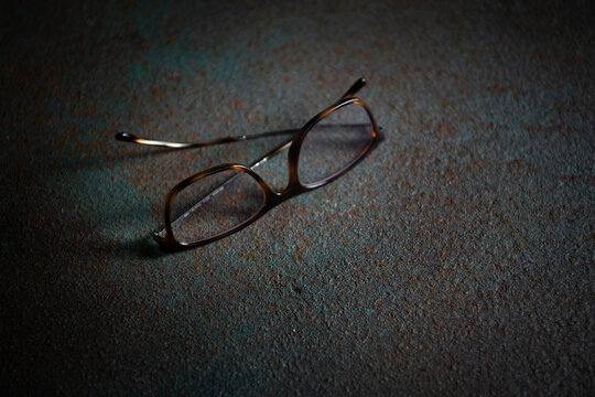 Glasses on a black background