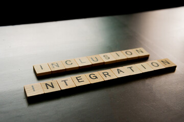 Scrabble Letters Spelling Out the Word Inclusion and Integration

