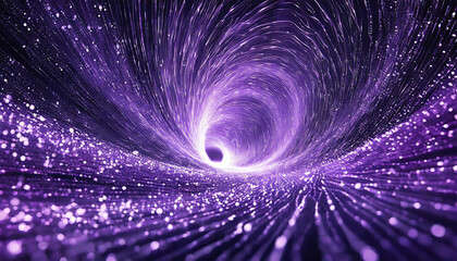 Particle flow tunnel purple space vortex, Internet science. - 782554283