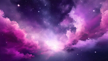 Abstract starlight and pink and purple clouds stardust, abstract illustration. - 782554810