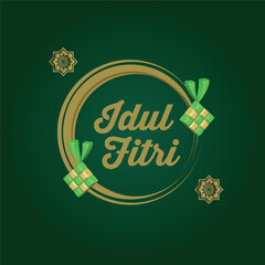 Idul fitri celebration banner design vector