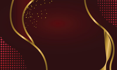 Realistic abstract luxury red and gold background