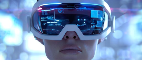 Woman with Virtual Reality Headset
