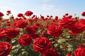 Field of Red Roses White Background pic





 