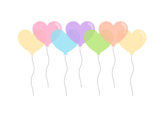 Balloon and Pastel: A Festive Collection Heart Illustrations for Celebrations and Decorative Design