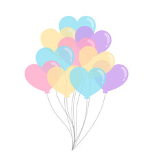Balloon and Pastel: A Festive Collection Heart Illustrations for Celebrations and Decorative Design