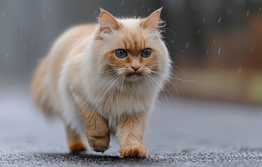 Chantilly-Tiffany Cat Along Scenic Seaside