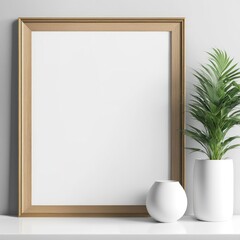 Close-up frame mockup, 3d rendering