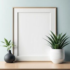 Close-up frame mockup, 3d rendering