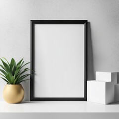 Close-up frame mockup, 3d rendering