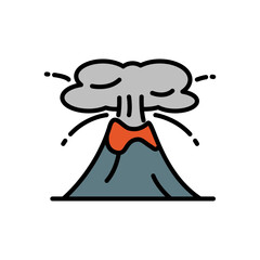 volcano cartoon icon, isolated background