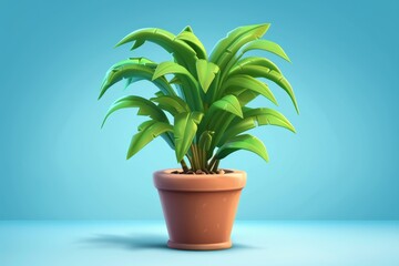 Obraz premium A cartoon plant in a pot