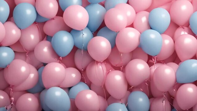 gender reveal party, balloons in pink and blue, Birthday background with balloons, copyspace