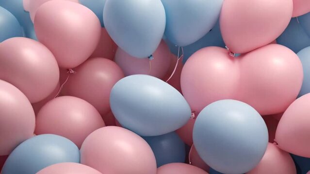 gender reveal party, balloons in pink and blue, Birthday background with balloons, copyspace