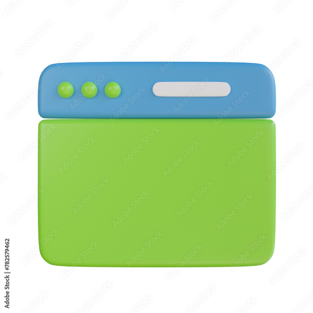 Aufkleber web browser 3d icon. web page 3d icon