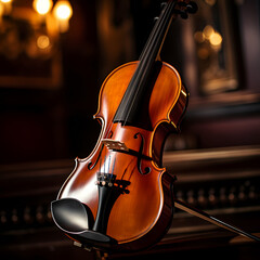 A close-up of a violin being played.